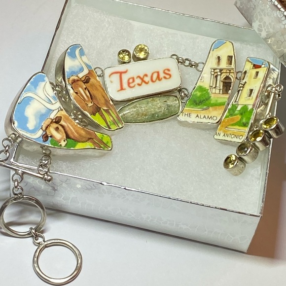 Texas Citrine Sterling Silver Toggle Bracelet - Picture 3 of 14